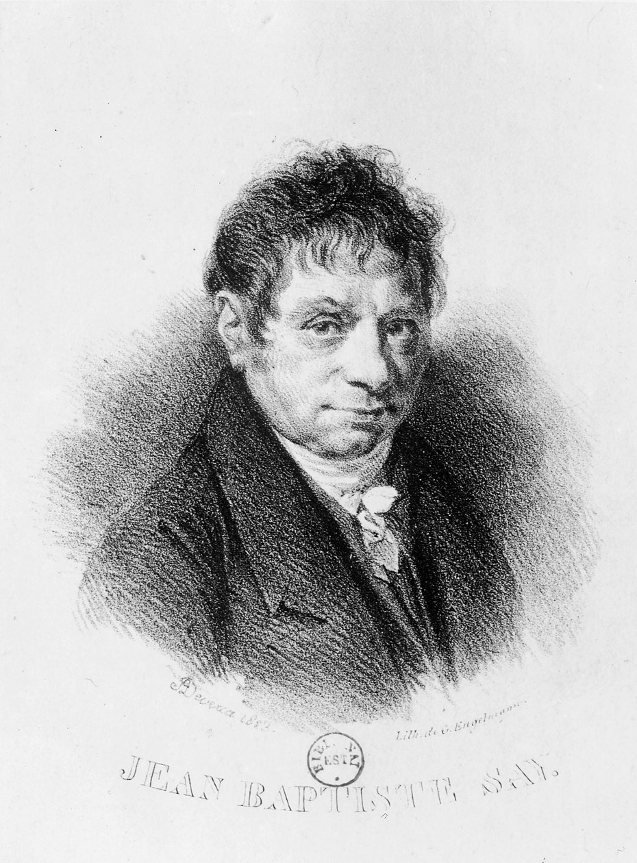 Godefroy Engelmann (1788-1839) tarafından oyulmuş Jean Baptiste Say (1767-1832) portresi (litografi) by Achille Devéria