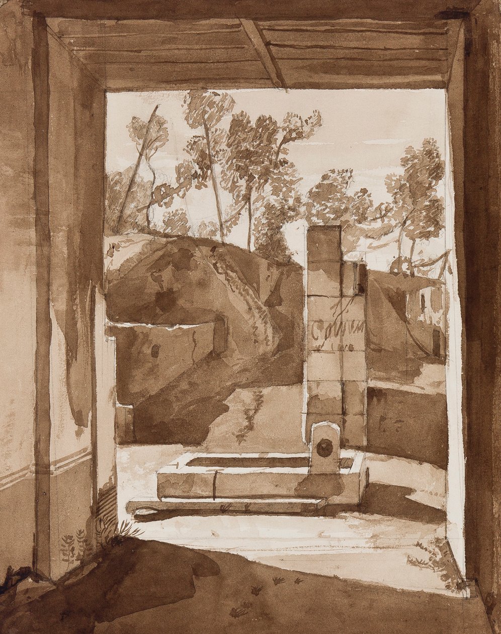 Pompeii, bir Borbone öğrencisi tarafından yapılan eklemelerle (kağıt üzerinde kurşun kalem ve sepya yıkamalar) by Achille Vianelli