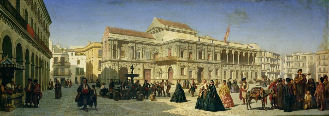Plaza de San Francisco ve Ayuntamiento, Sevilla by Achille Zo