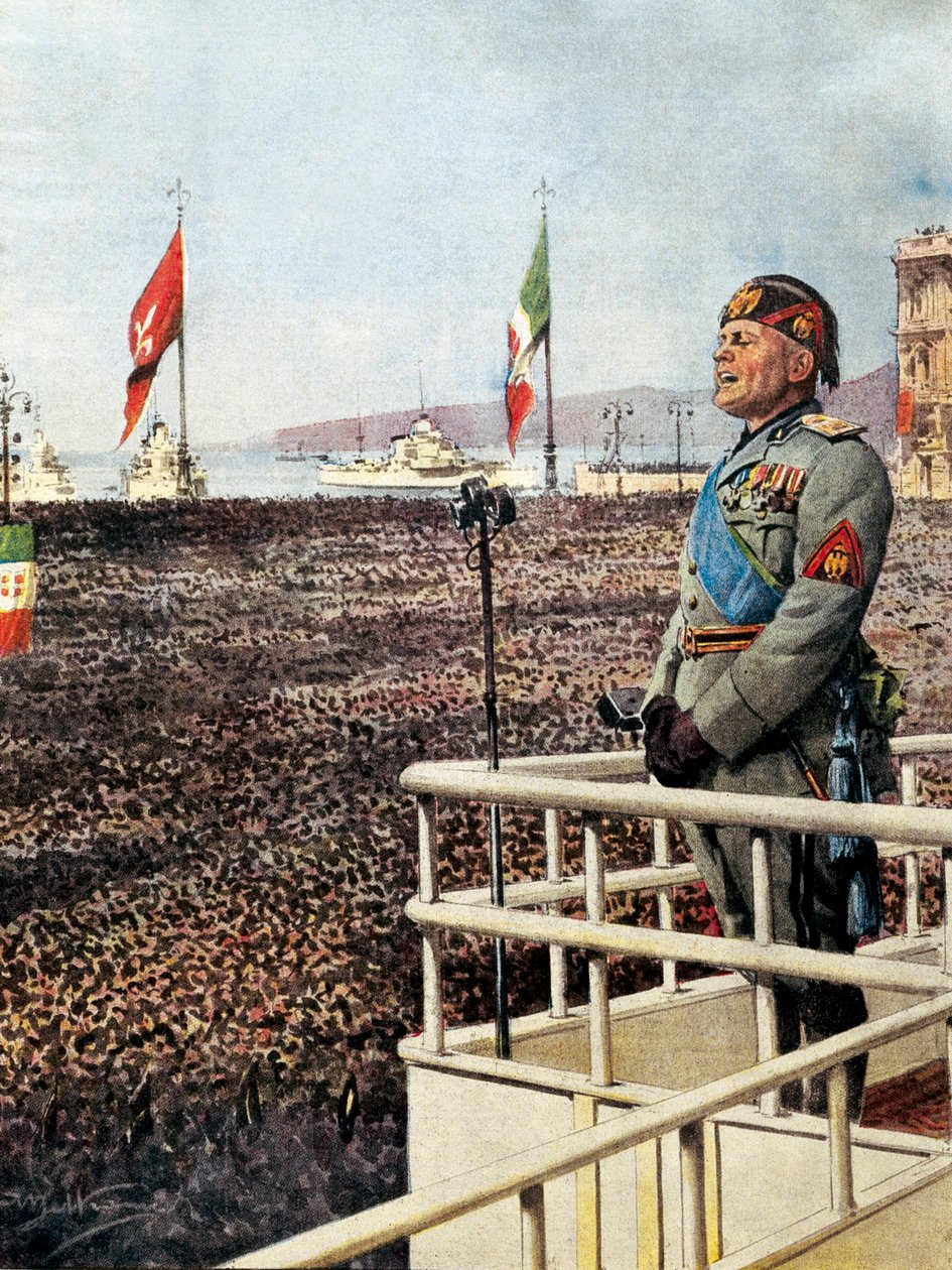 BELTRAME, Aşil (1871-1945). MUSSOLINI, Benito (1883-1945). İtalyan faşist politikacı, İtalya