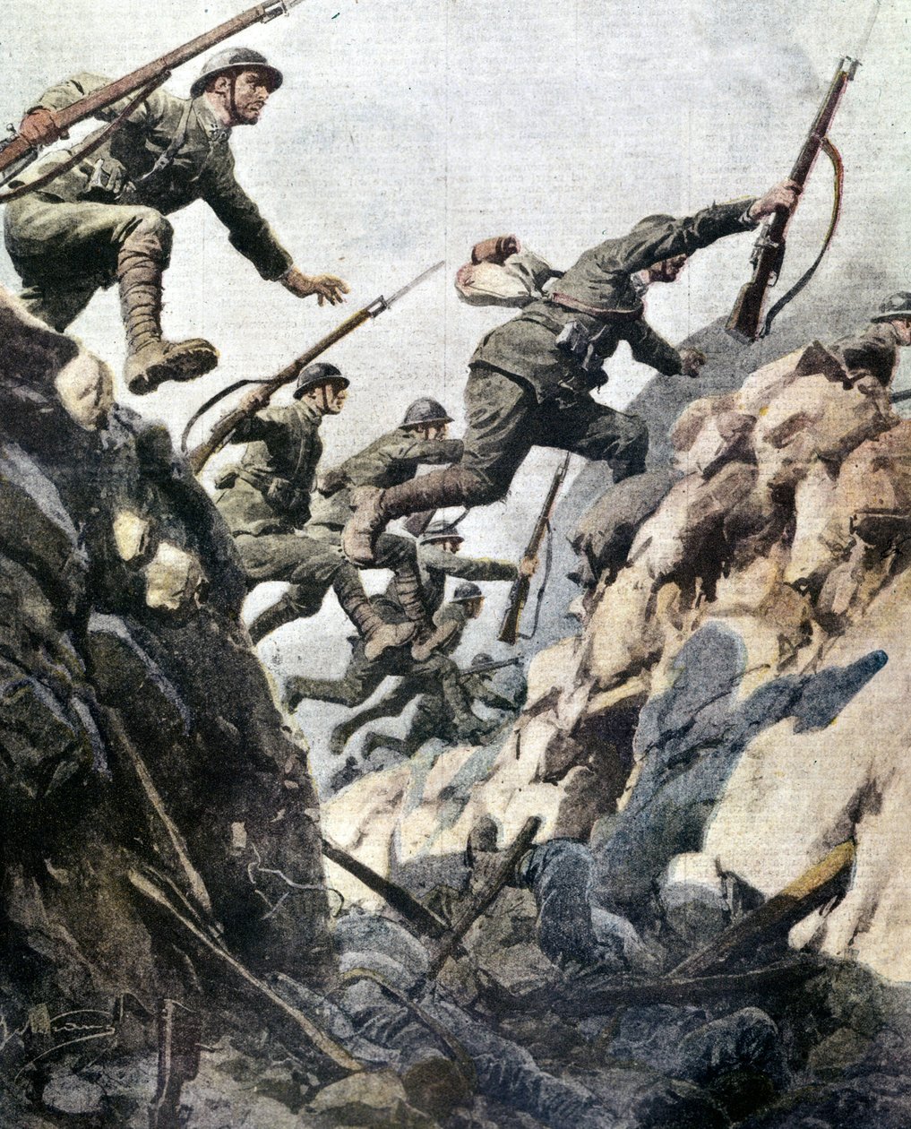 Ortigara Savaşı (Haziran 1917). A. Beltrame tarafından plaka. by Achille Beltrame