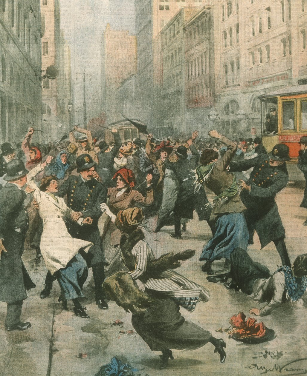 Sokakta işsizliği protesto eden kadınların kapak resmi; New York, ABD by Achille Beltrame