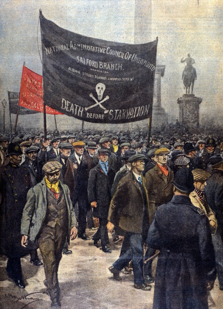 Grevdeki küçüklerin gösterisi. Londra 1922. Achille Beltrame