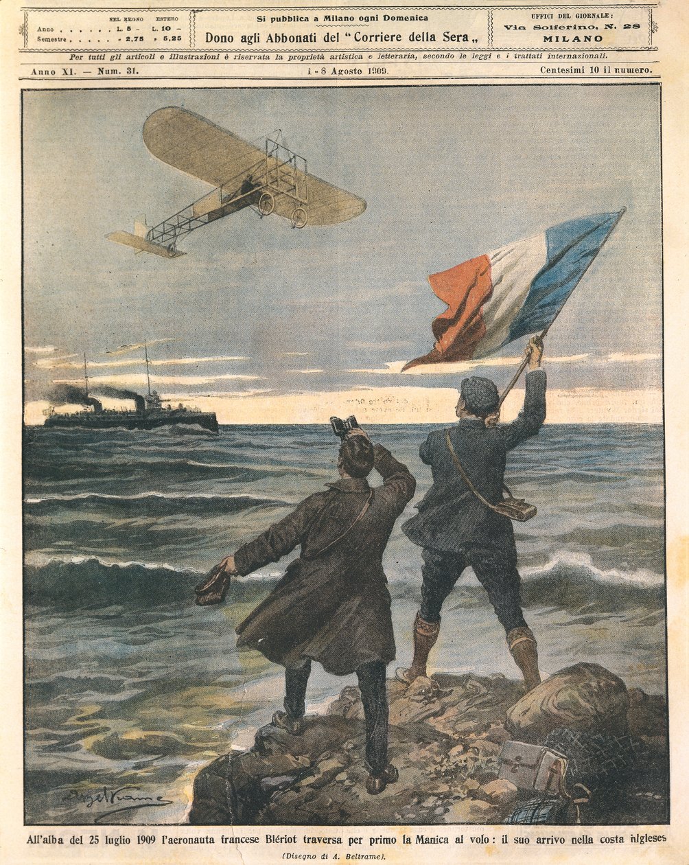 Fransız havacı Louis Bleriot, İngiliz Kanalı