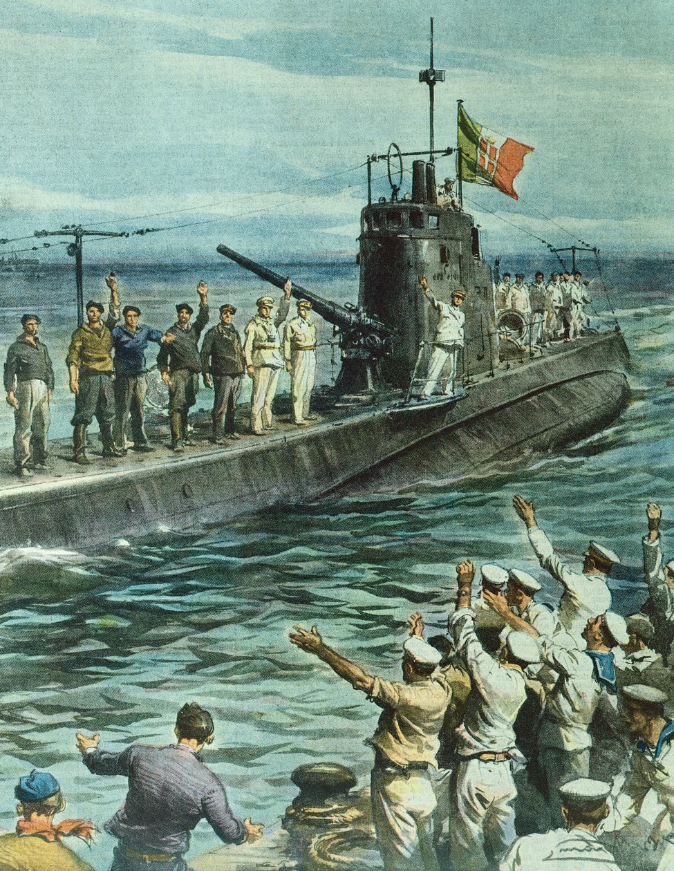 Üsse dönen denizaltı, 7 Eylül by Achille Beltrame