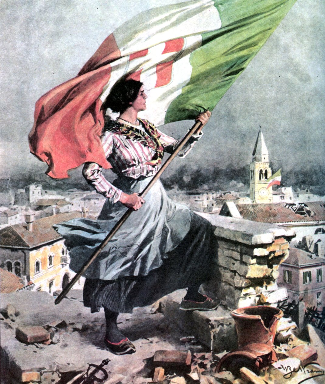 Birinci Dünya Savaşı 1915 1918 İtalya-Vittorio Veneto by Achille Beltrame