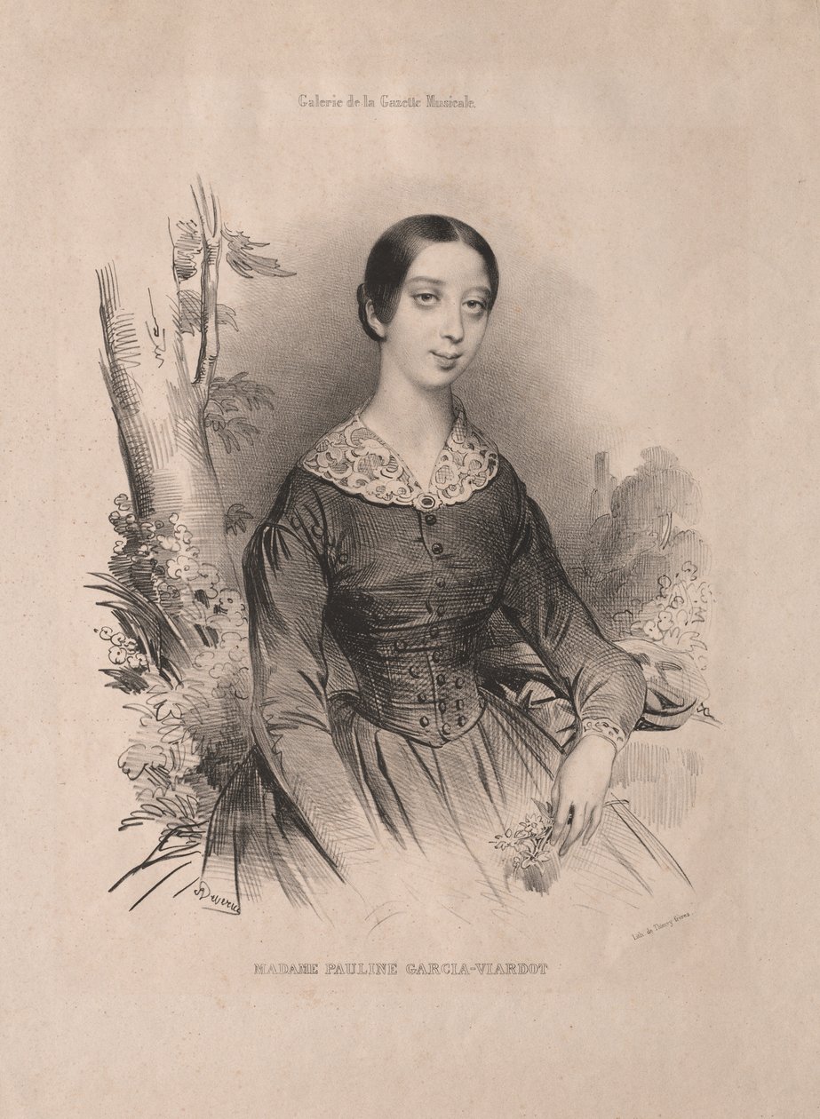 Madam Pauline Garcia-Viardot, 1840. by Achille Devéria