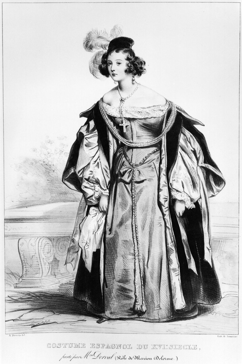 Victor Hugo tarafından Marion Delorme rolünde Marie Dorval by Achille Devéria
