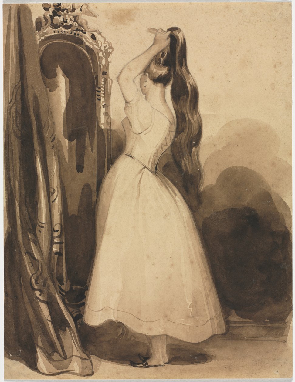 Saçını Taranan Genç Kadın, 1800