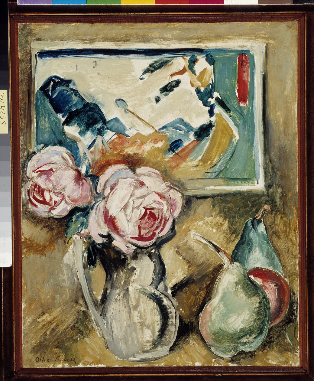 “Haşhaş tarlası” resminde açık kahverengi natürmort by Achille Emile Othon Friesz