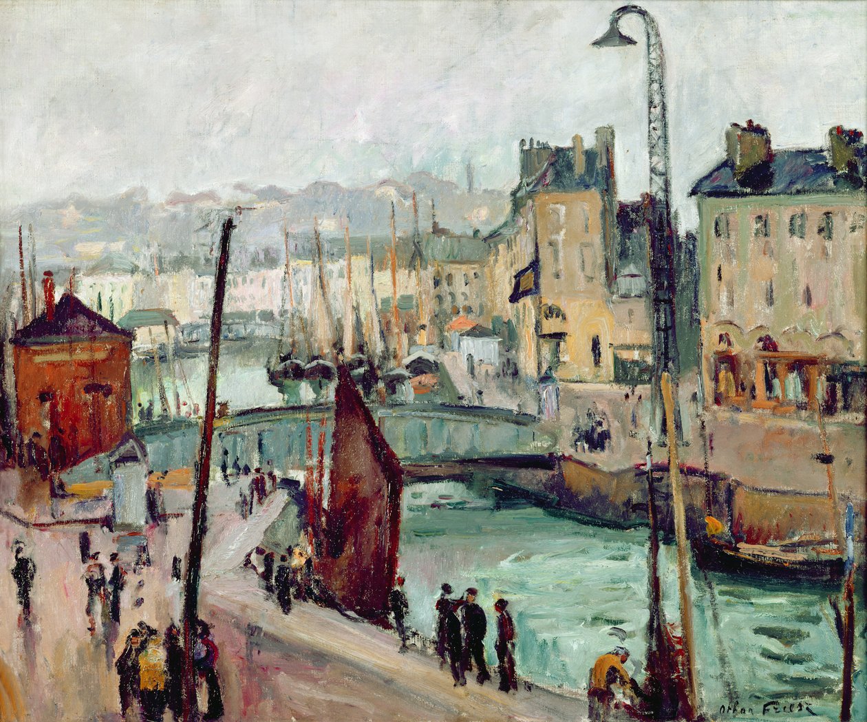 Le Havre, Bassin du Roy (tuval üzerine yağlıboya) by Achille Emile Othon Friesz