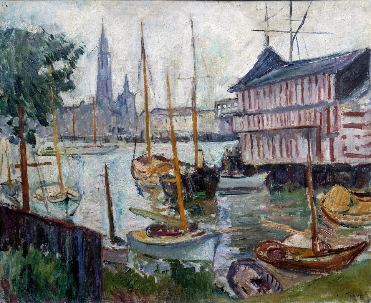 Balıkçı tekneleriyle gölet Achille-Emile (Achille Emile) Othon Friesz (1879-1949) tablosu 20. yüzyıl Le Havre, Musee des Beaux Arts by Achille Emile Othon Friesz
