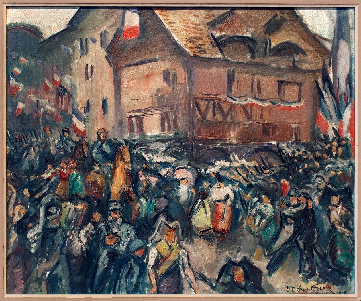 Fransız birliklerinin Strazburg'a girişi (Bas Rhin, Fransa), 22 Kasım 1918. Tablo, Emile Othon Friesz (1879-1949), Tuval Üzerine Yağlıboya by Achille Emile Othon Friesz