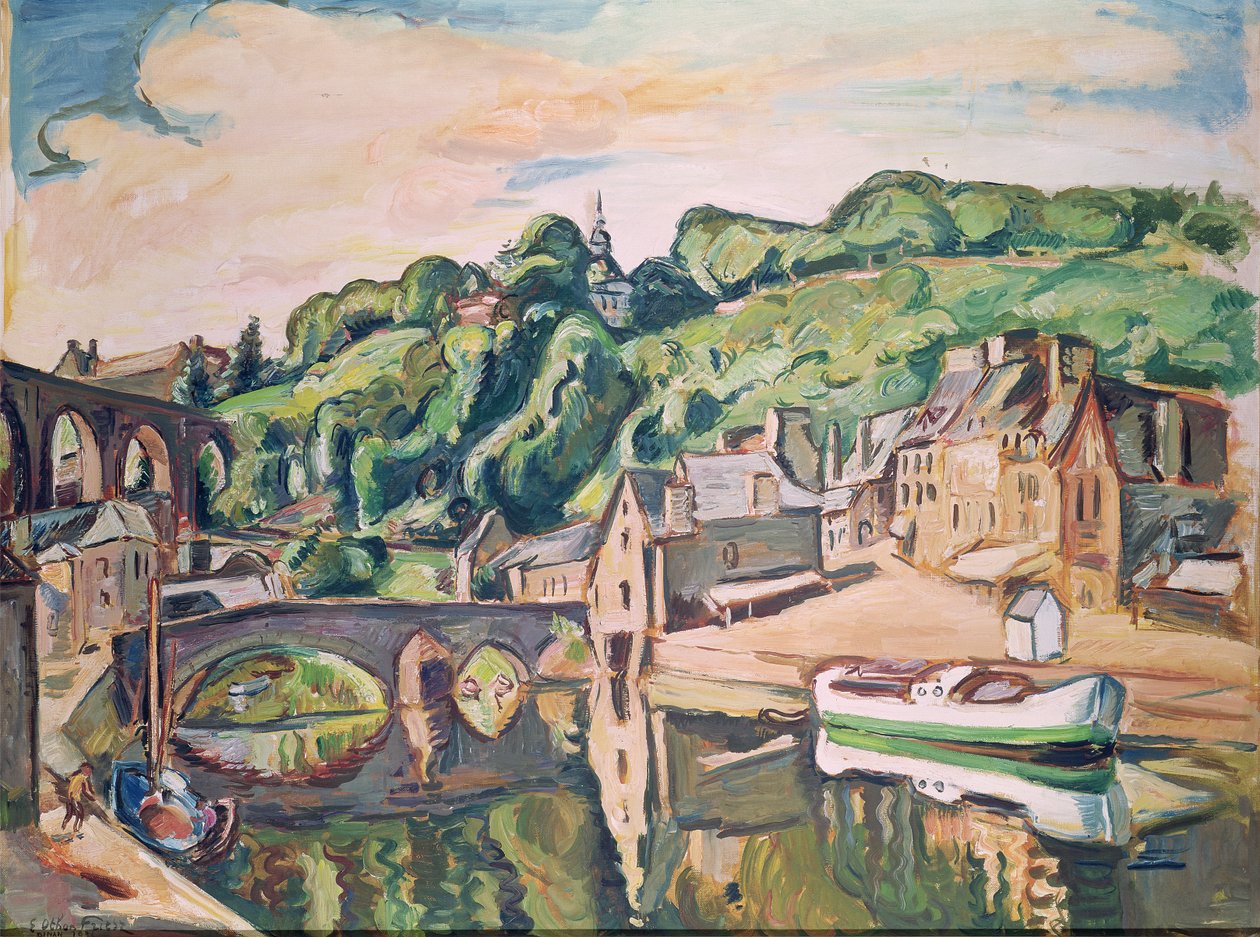 Dinan'ın görünümü (tuval üzerine yağlı boya) by Achille Emile Othon Friesz