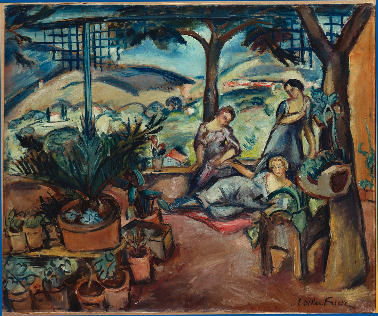 Terasta Kadınlar (tuval üzerine yağlıboya) by Achille Emile Othon Friesz