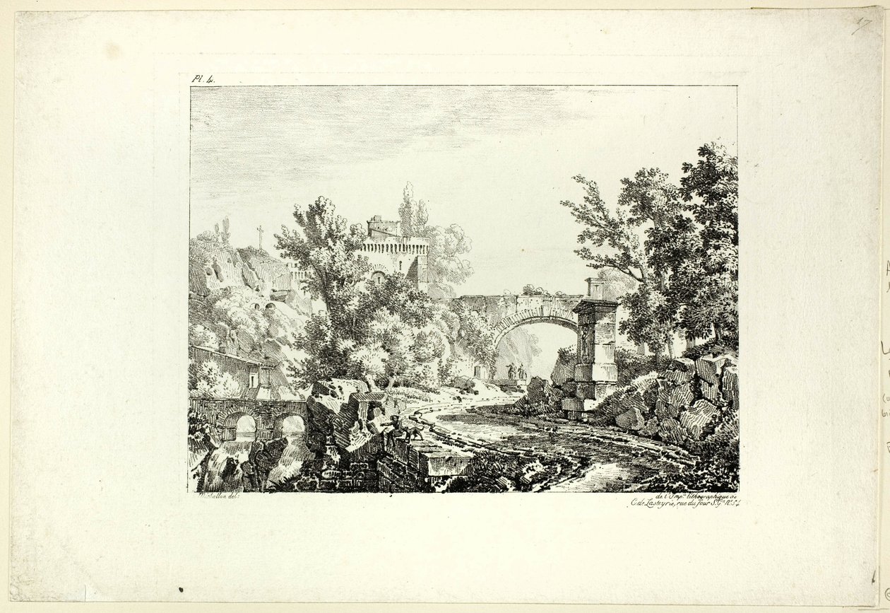 Peyzaj, levha IV by Achille Etna Michallon