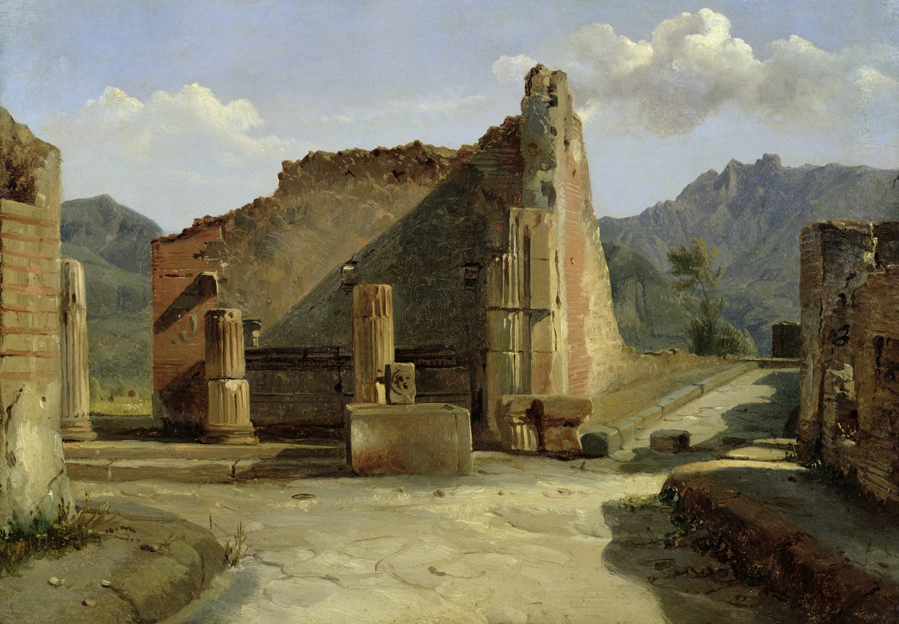 Pompeii Forumu (tuval üzerine yağlı boya) by Achille Etna Michallon