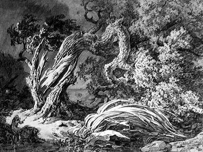 Meşe ve Kamış (gravür by Achille Etna Michallon