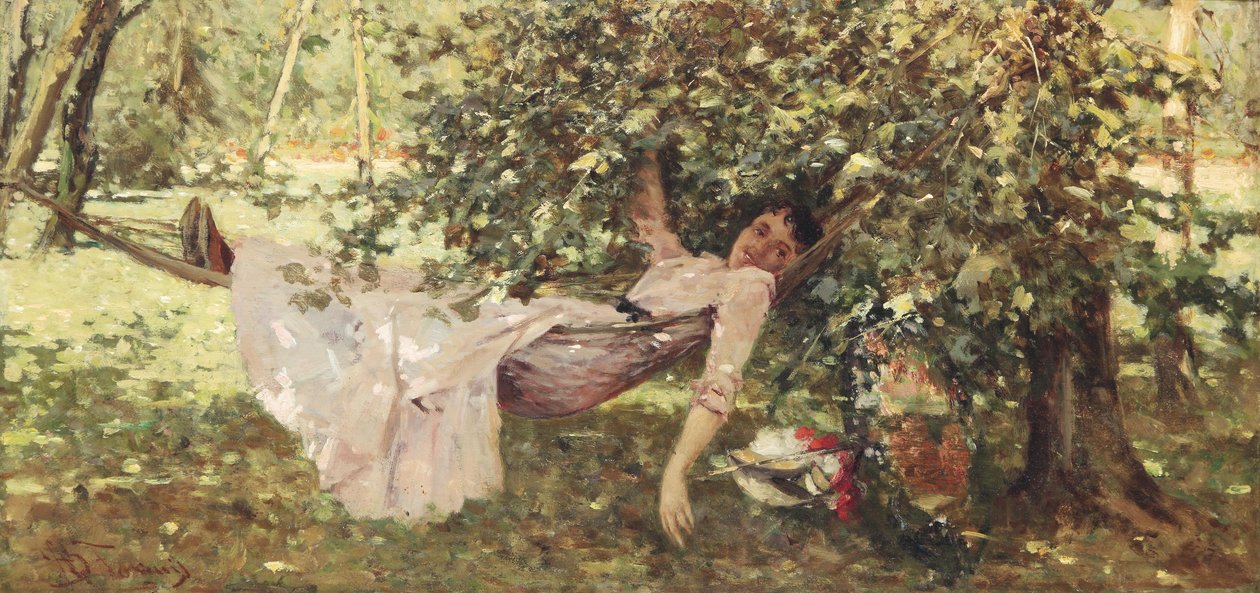 gölgelerde genç kadın by Achille Formis