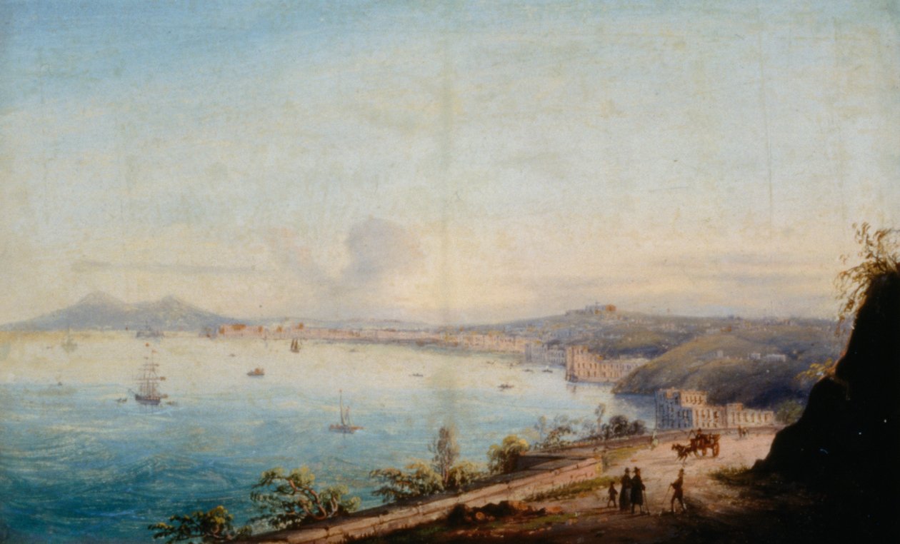 Posillipo'ya Giden Yol (tuval üzerine yağlı boya) by Achille Gigante
