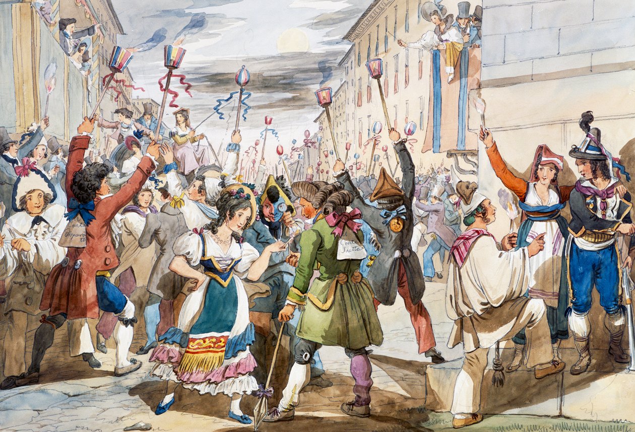 Moccoletti mumları ile Roma