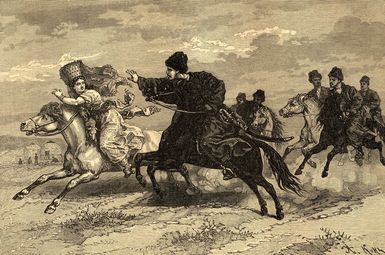 "Dünya Halkları" 1890'da gravür (gravür) by Achille Sirouy