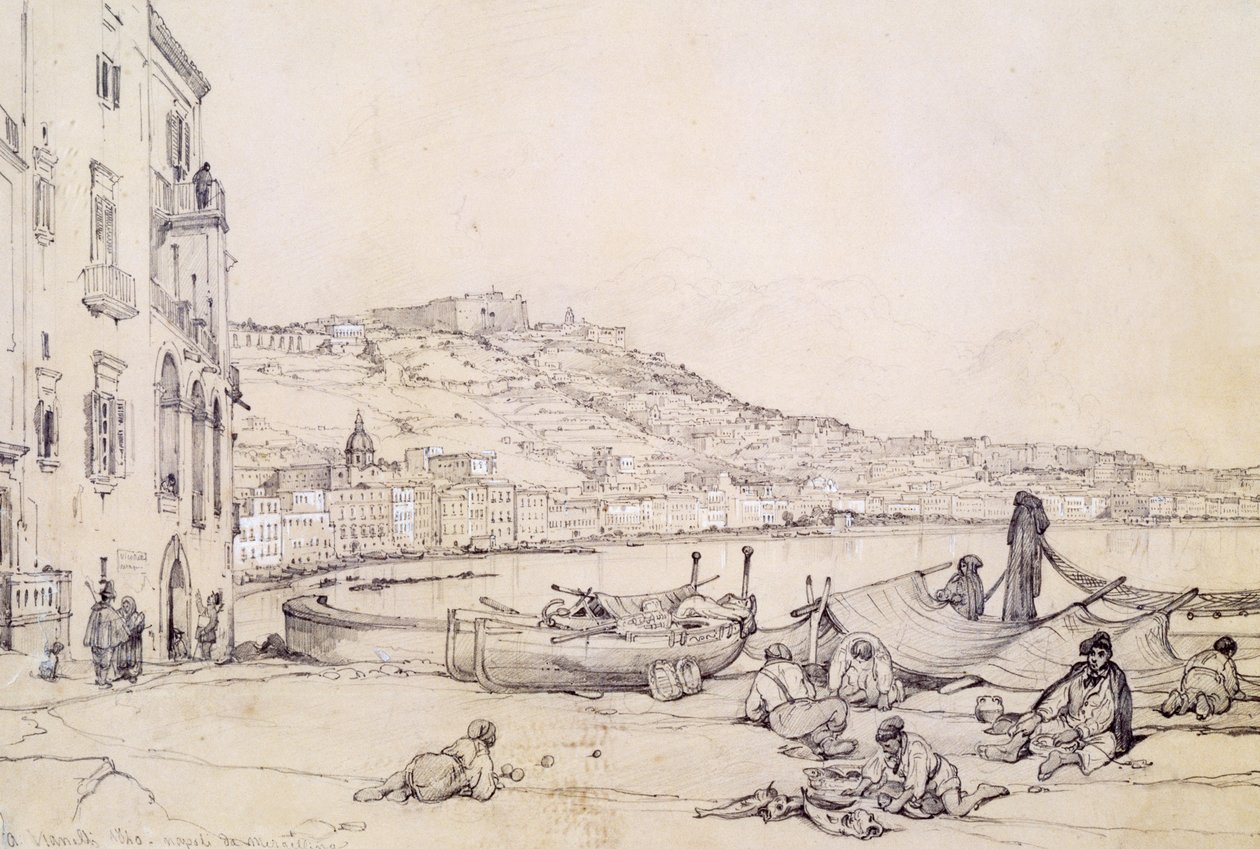 Margellina'dan Napoli'ye bakış by Achille Vianelli