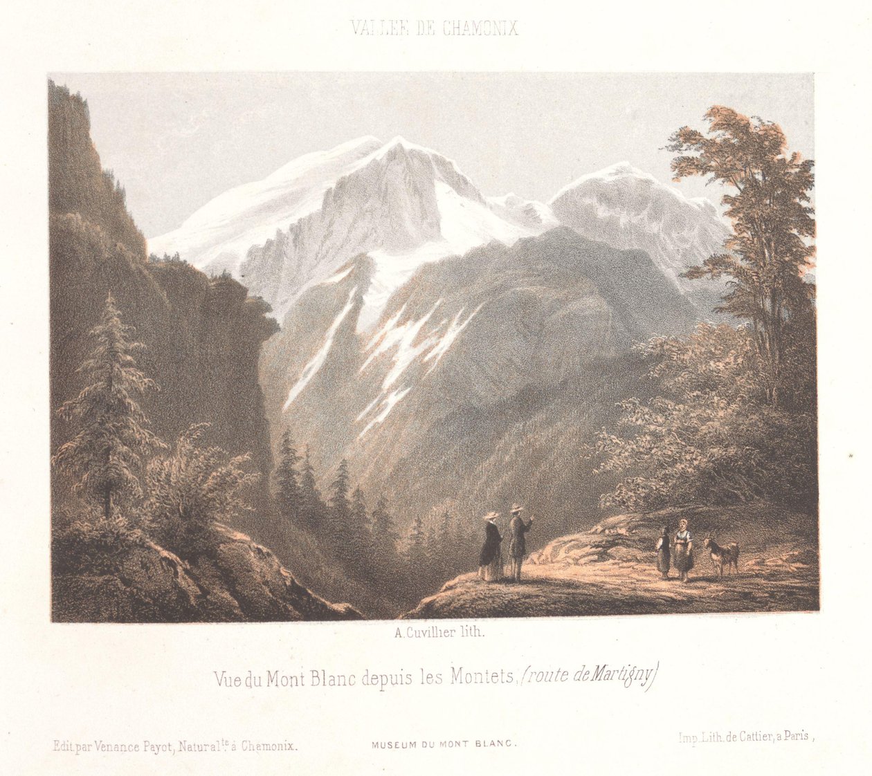 Mer-de-Glace buzulunun görünümü La Mer de glace et le Montanvert (nesne üzerindeki başlık) Chamonix-Mont-Blanc