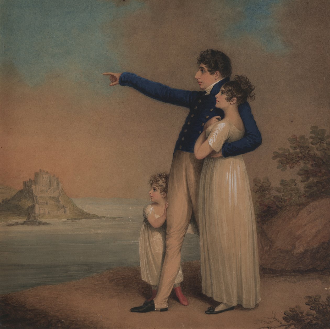 Robert Southey ve kızı, 1824 by Adam Buck