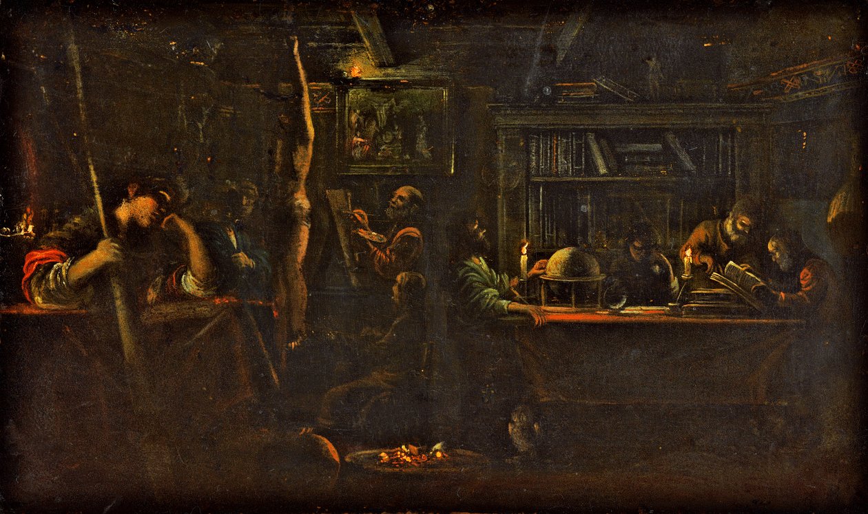 Sanat ve Bilimin hamisi olarak Minerva, 1600-05 (bakır üzerine yağ) by Adam Elsheimer