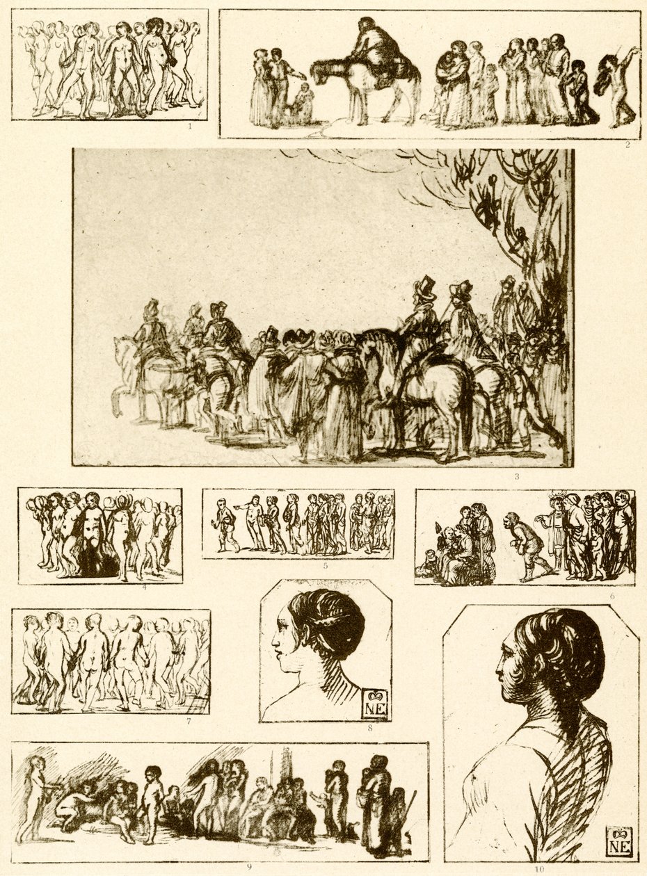 Yuvarlak danslar, baş çalışmaları ve figür grupları by Adam Elsheimer