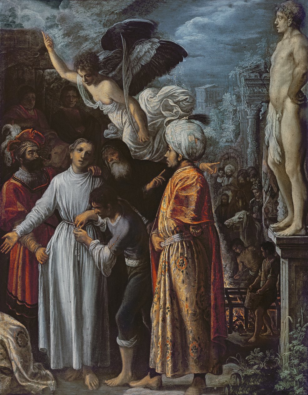 Şehitlik için hazırlanan Aziz Lawrence, c. 1600-1 by Adam Elsheimer