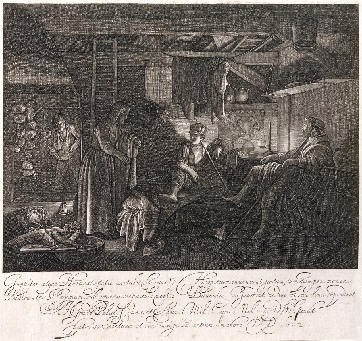 Kont Hendrik Goudt tarafından oyulmuş Philemon ve Baucis Evi (1585-1630) by Adam Elsheimer