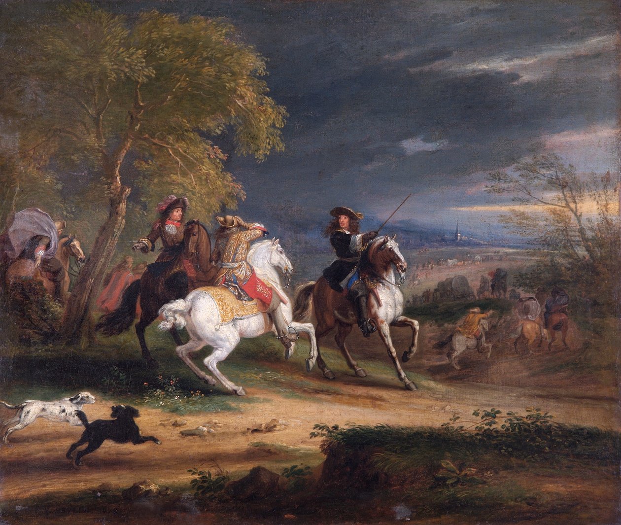 Bir Kasabanın Önüne Gelen Fransız Generaller by Adam Frans van der Meulen