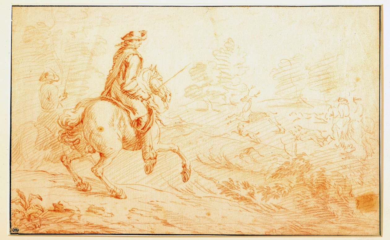 Adam Van der Meulen (1632-1690) tarafından sanguine geyik avı 17. yüzyıl Paris, Louvre Müzesi by Adam Frans van der Meulen