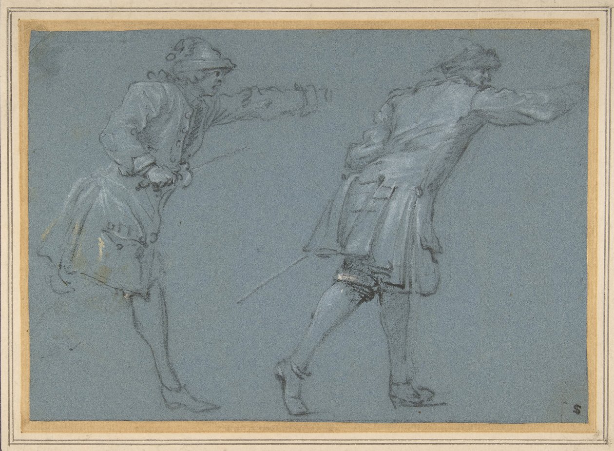 İki Askerin Kılıç Dövüşmesinin İncelenmesi, 17. yüzyıl. by Adam Frans van der Meulen