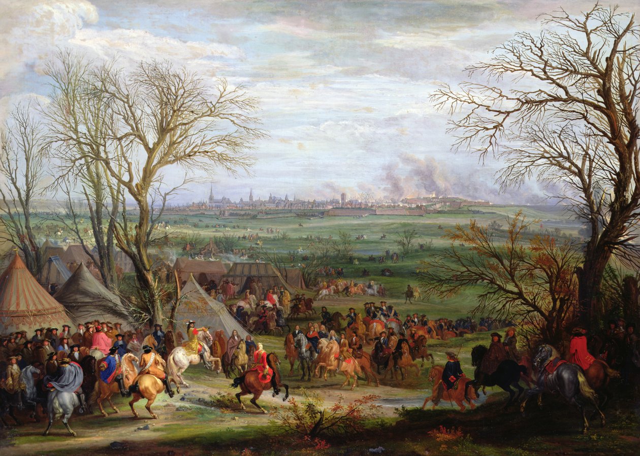 Fransa Kralı XIV. Louis ve Navarre tarafından Cambrai Kuşatması, 1677 (tuval üzerine yağlı boya) by Adam Frans van der Meulen