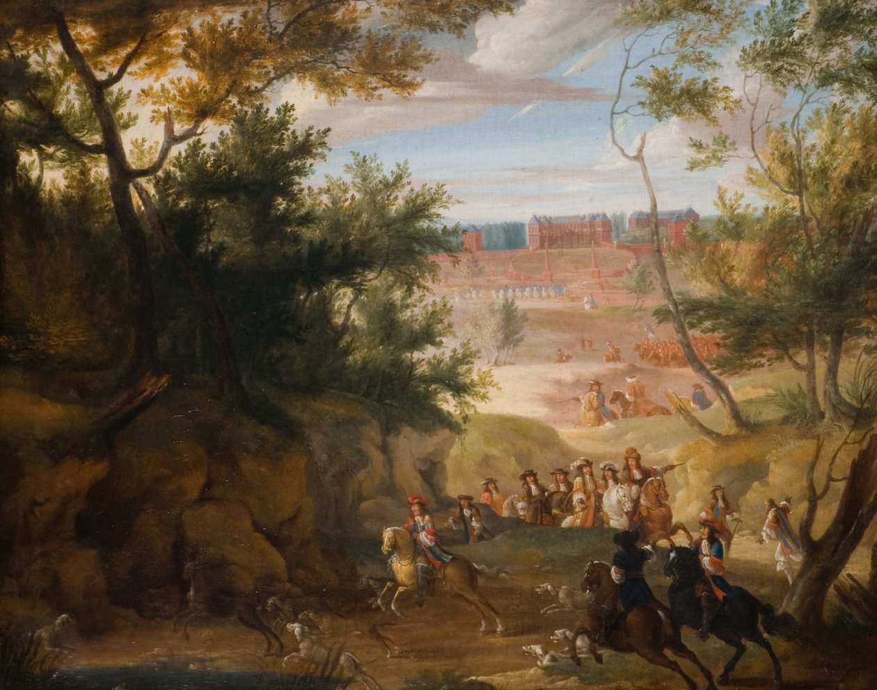 Louis XIV Ve Avcılar, 1700 Ile Versailles Görünümü. by Adam Frans van der Meulen
