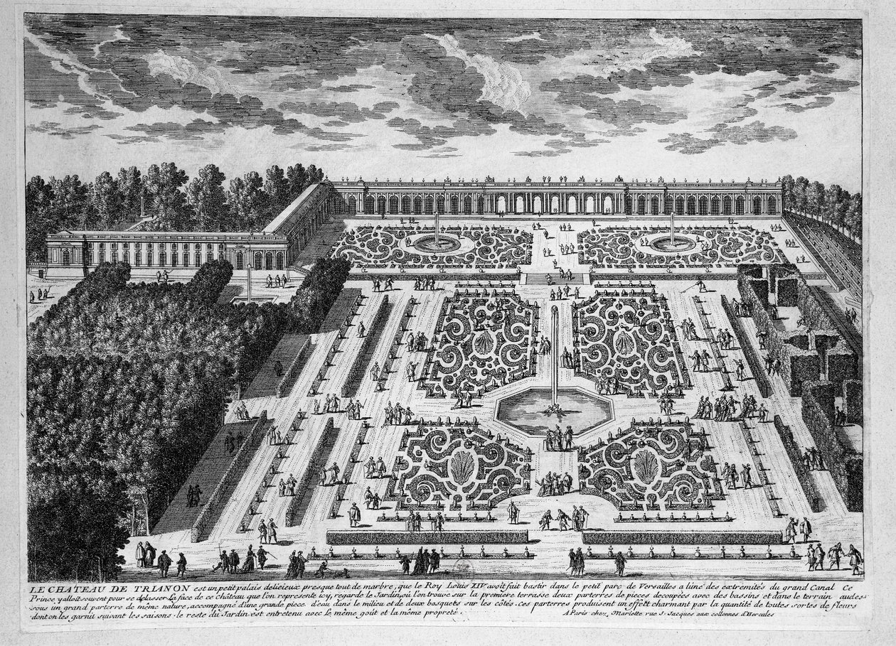 Chateau de Trianon, Versay Kraliyet Sarayı'ndaki Petit Trianon Bahçeleri by Adam Perelle