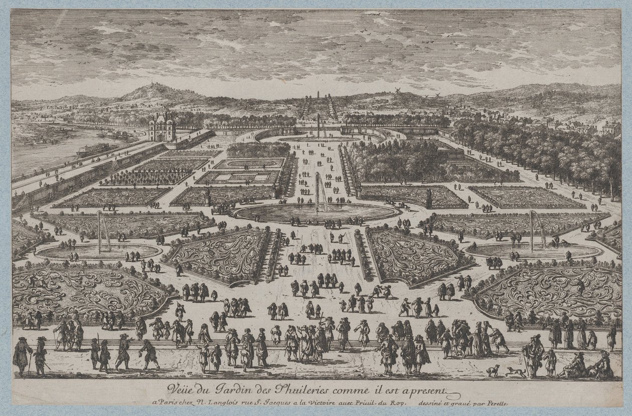 Tuileries Bahçesi, 1680., 1680. by Adam Perelle