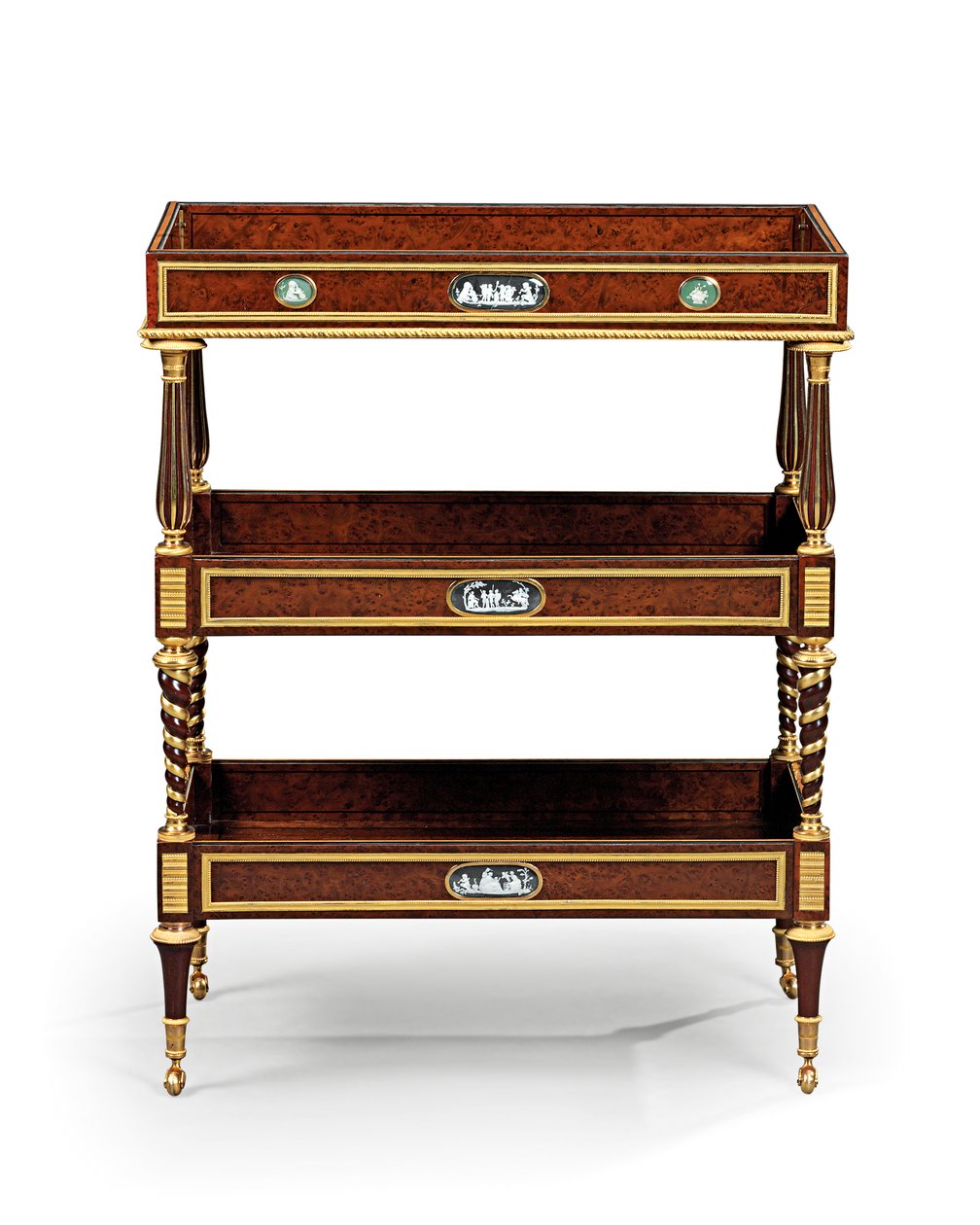 Geç Louis XVI ormolu ve kameoya monte edilmiş çapak porsuk ağacı ve maun masa travailleuse (ormolu, porsuk ve maun) by Adam Weisweiler