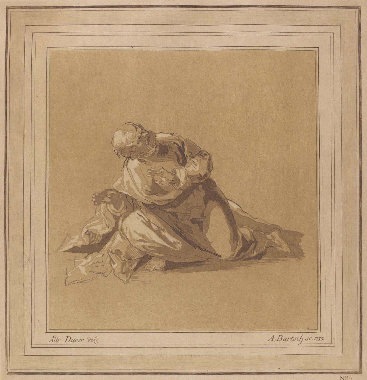 Çömelmiş Bir Havari Aziz Peter, 1785. by Adam von Bartsch