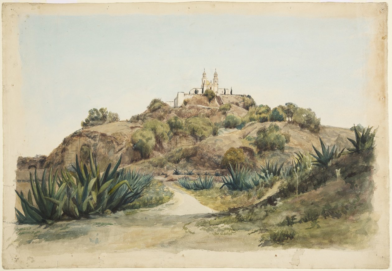 Büyük Piramit ve Kilise, Cholula by Adela Breton