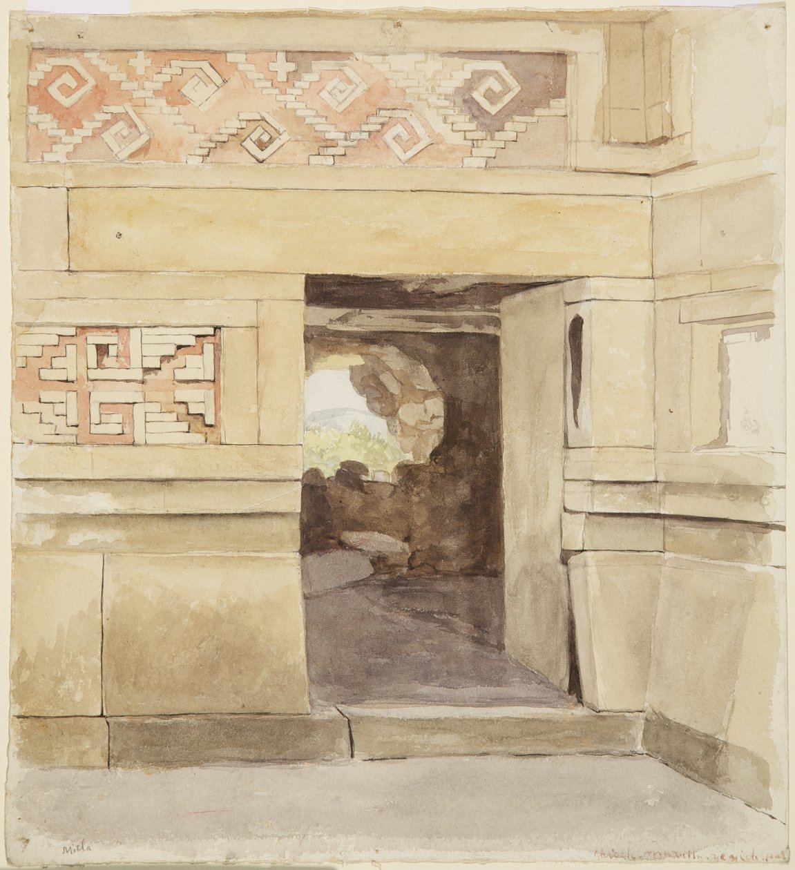 Harap saray, Mitla 1894 (suluboya) by Adela Breton