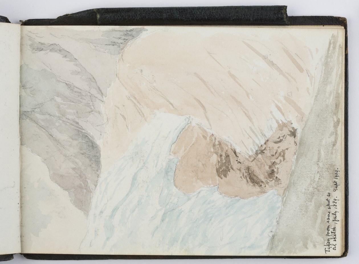 Suluboya, Çizimler ve Notlar Eskiz Defteri, Kuzey ve Güney Amerika ve Avrupa, 1909-1910, yeşil deriyle ciltlenmiş (suluboya) by Adela Breton