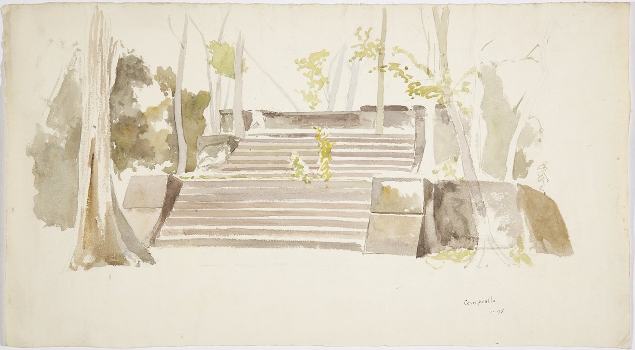 Ton adımları muhtemelen 'Temple de las Critas', Cempoala (Zempoala), Vera Cruz (suluboya) by Adela Breton