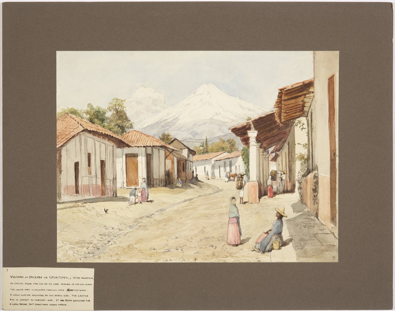 Orizaba veya Citlaltépetl Volkanı - Yıldız Dağı - Varacruz, Meksika (suluboya) by Adela Breton