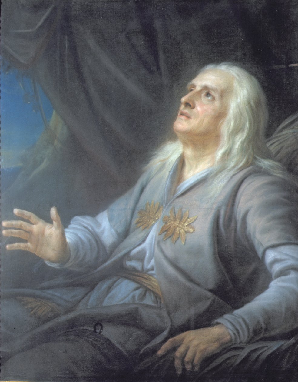 William Shakespeare'in (1564-1616) oyunundan 'Kral Lear'ın Rolündeki Aktör JB Brizard (1721-91) (kağıt üzerinde pastel) by Adelaide Labille Guiard
