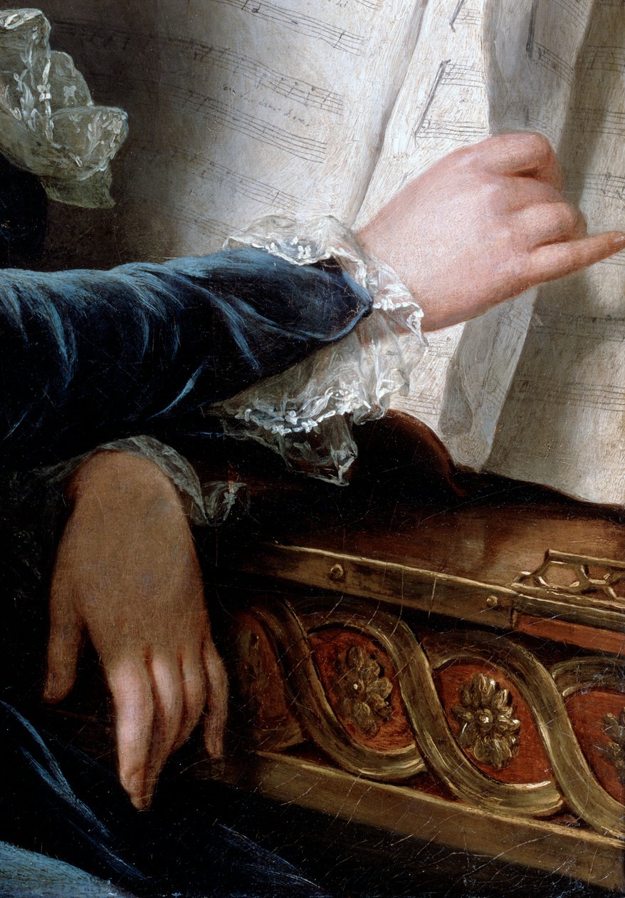 Kontes de Selve Müzik Yapmak, detay, 1787. by Adelaide Labille Guiard