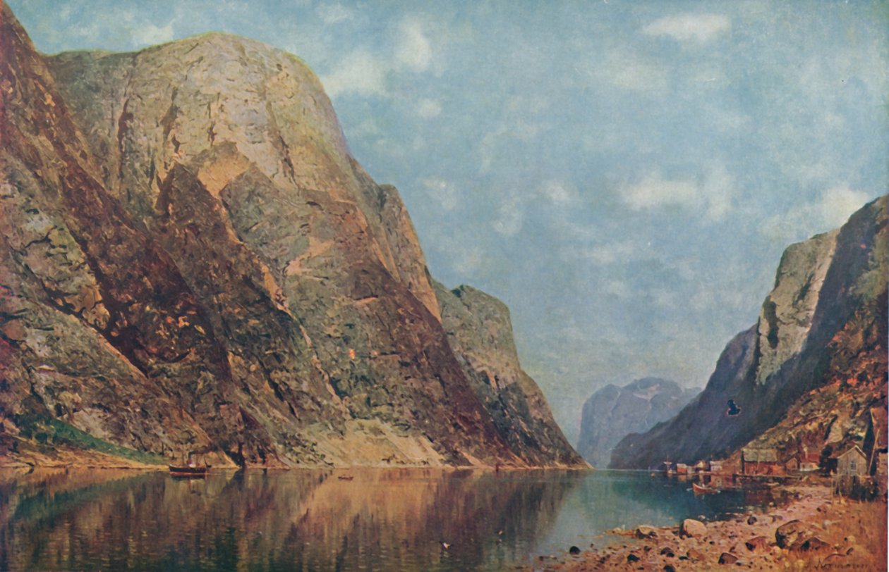Sogne Fiord, Norveç, 19. yüzyılın sonları, 1914. by Adelsteen Normann